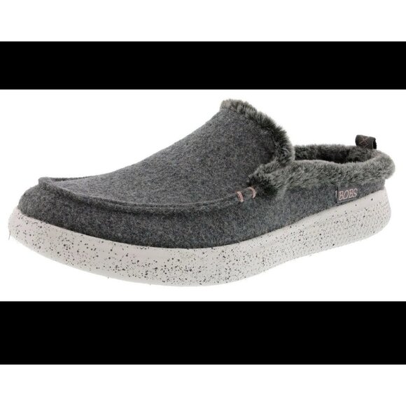 SKECHERS WOMEN'S BOBS SKIPPER- WILD WOOLY MEMORY FOAM SLIP ON SLIPPERS 9,5 - Picture 2 of 10